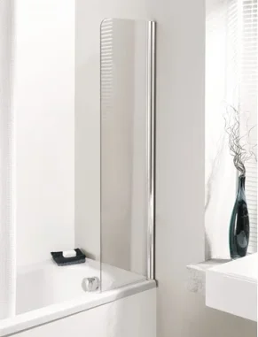 Crosswater Supreme 350m Fixed Mini Bath Screen / Guard Silver detail view - Image 3