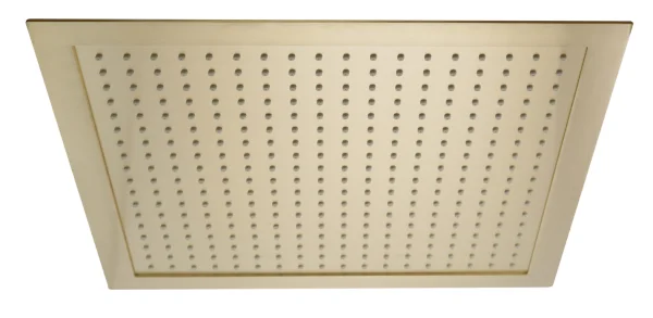 Just Taps Hix Square Shower Head 400mm Brushed Brass