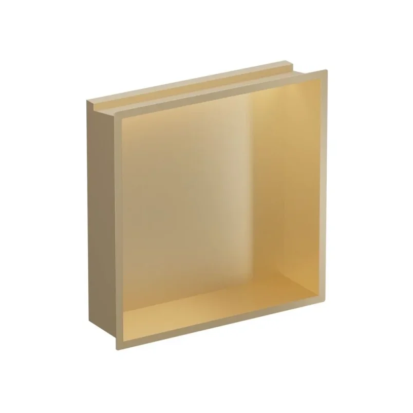 Crosswater Niches 305 X 305mm X 80mm With Led Light Strip Brushed Brass product image - Image 1