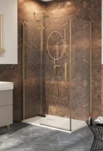 Crosswater Asura 800mm Side Panel for Soft Close Hinged Door Brushed brass