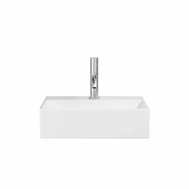 Crosswater Beck Cloakroom Basin Including Free Flow Waste 1 Tap Hole 400 x 300mm White Gloss product image - Image 1