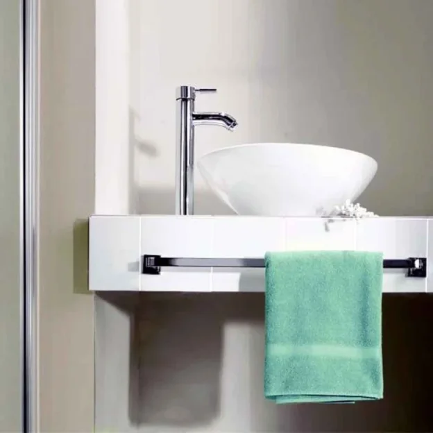 Crosswater Zeya Towel Rail Single 600mm Chrome detail view - Image 4