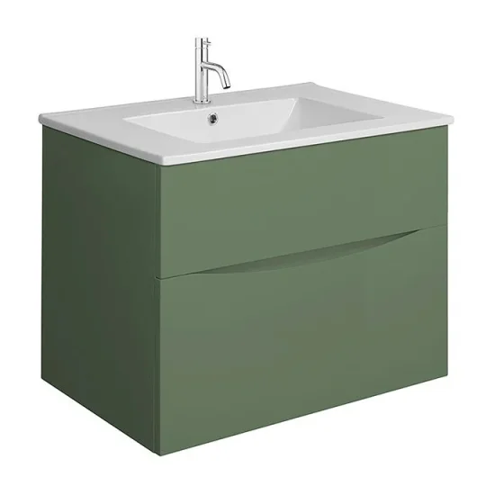 Crosswater Glide II 2 Drawer Basin Unit 500 Sage Green product image - Image 1