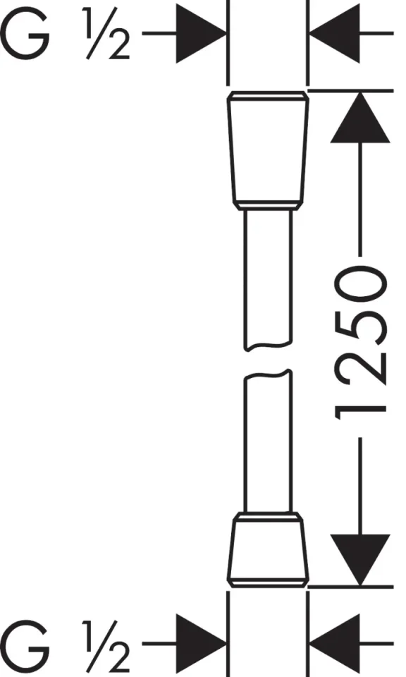 Hansgrohe Isiflex B Shower Hose 1250mm Bbc Brushed Black Chrome detail view - Image 2
