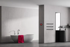 Thermosphere 12v Vertical Heated Towel Bar Pill Shape 900mm Polished Stainless
