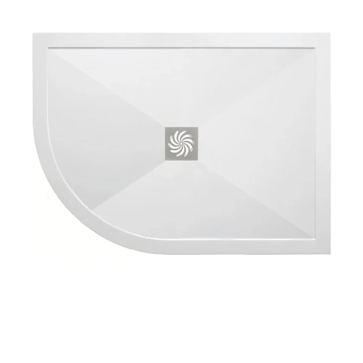 London Showers  Symmetry 1200 x 900mm Left Hand Quad Tray & Waste - White product image - Image 3