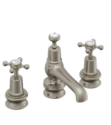 Burlington Regent 3th Basin Mixer Pop Up Waste Brushed Nickel