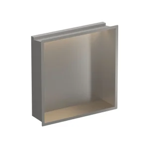 Crosswater Niches 305 X 305mm X 80mm With Led Light Strip Brushed Stainless