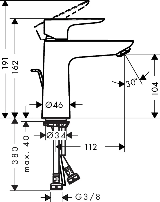 Hansgrohe Talis E 110 Basin Mixer Bbr Brushed Bronze detail view - Image 2