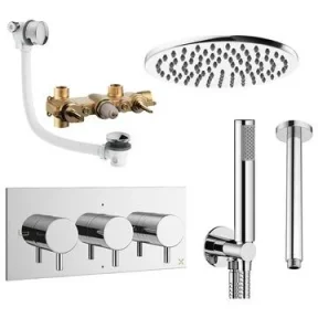 Crosswater Design Shower Set 8 Chrome 200mm product image - Image 1