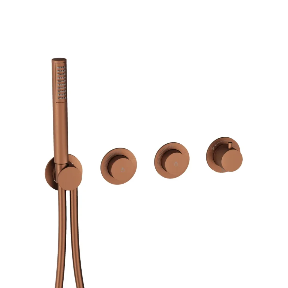 Crosswater Module Mrpo Push 2 Outlet Trimset With Handset Brushed Bronze product image - Image 1