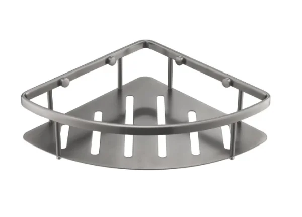 Just Taps Kono Corner Twin Basket Brushed Black