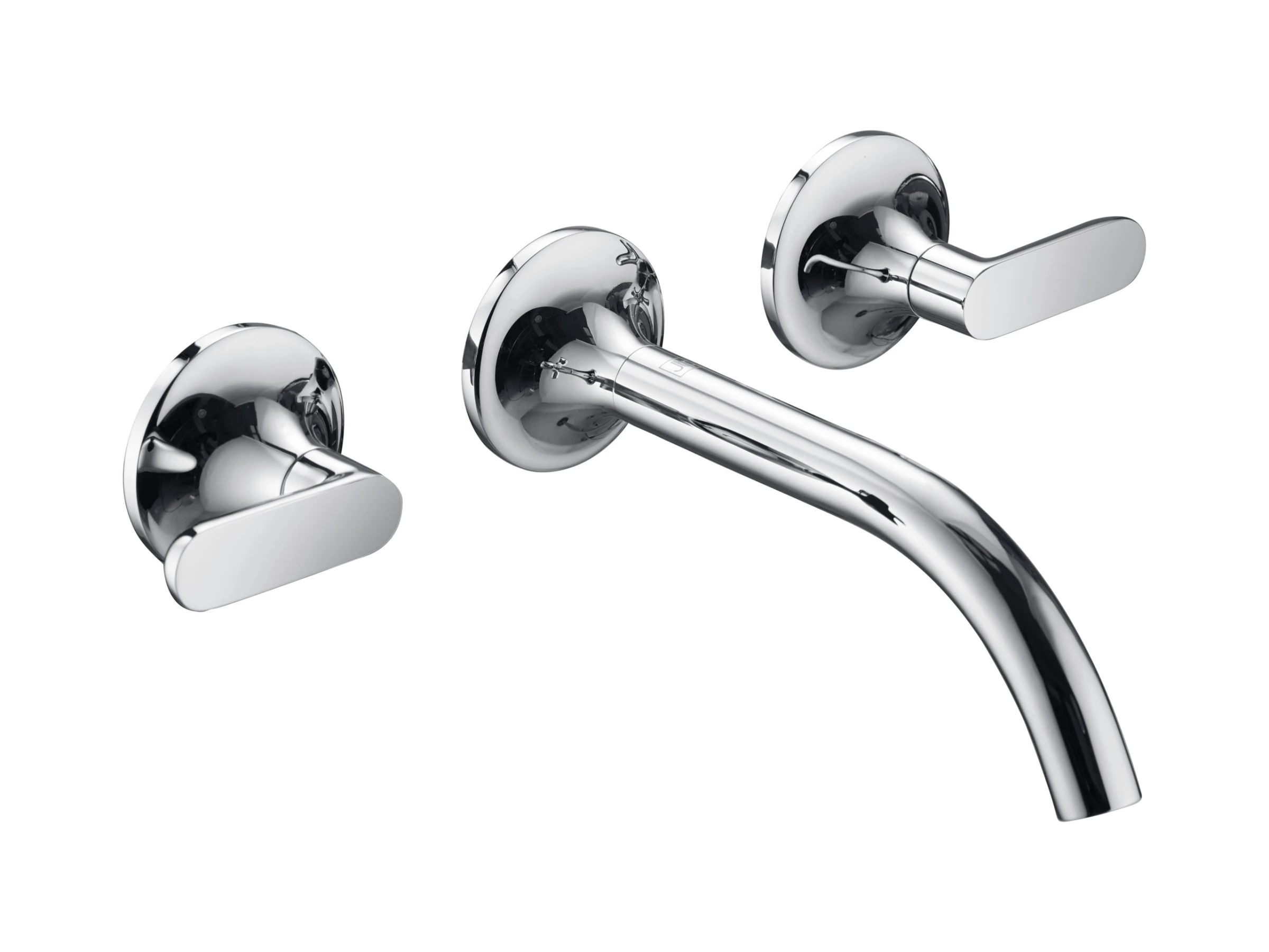 Just Taps Kono 3 Hole Wall Mounted Basin Mixer (both Handles Included) Chrome