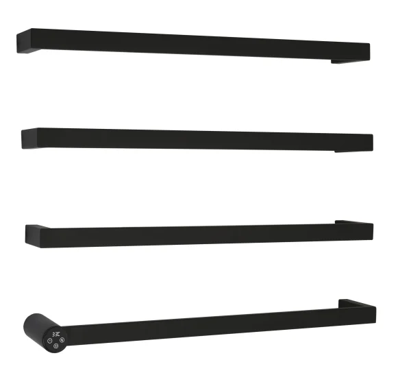 Just Taps Zyon Electric Towel Radiator 600 Matt Black