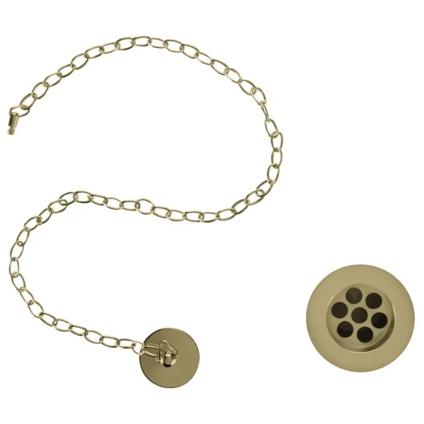 Burlington Basin Waste Plug & Chain Slotted Gold