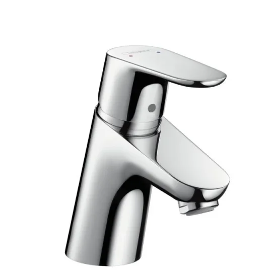Hansgrohe Focus 70 Basin Mixer Push-open Chrome Chrome detail view - Image 2