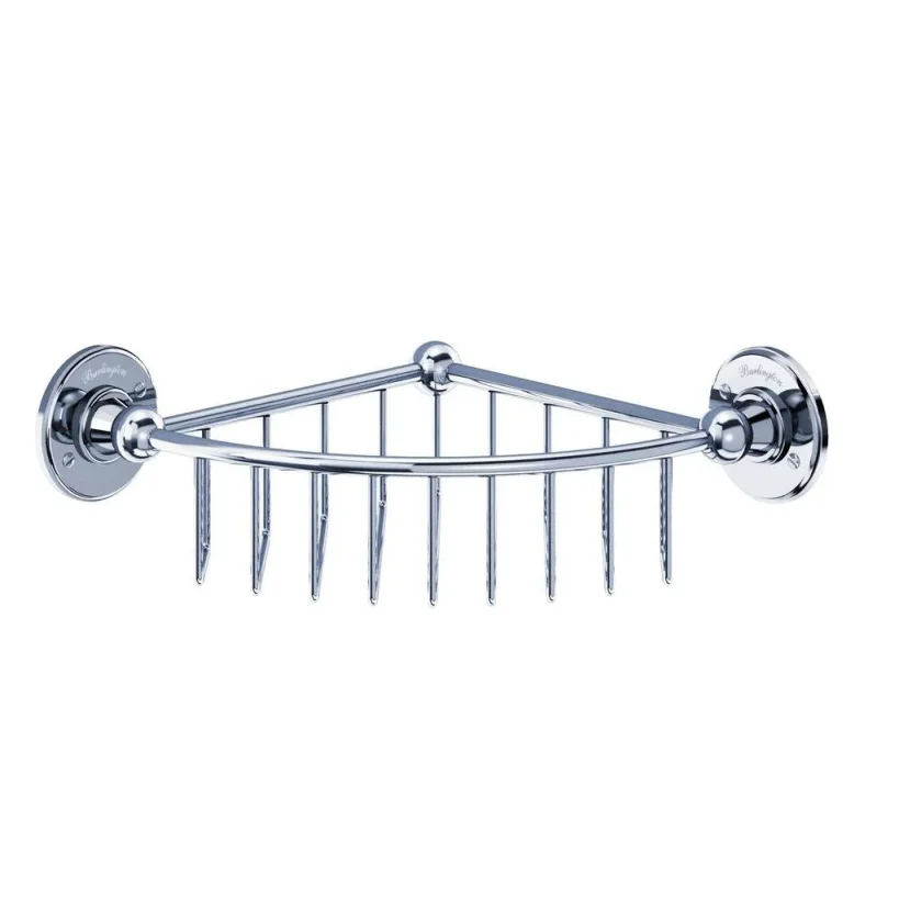 Burlington Corner Basket 62mm Deep (215 X 215mm) Chrome product image - Image 1