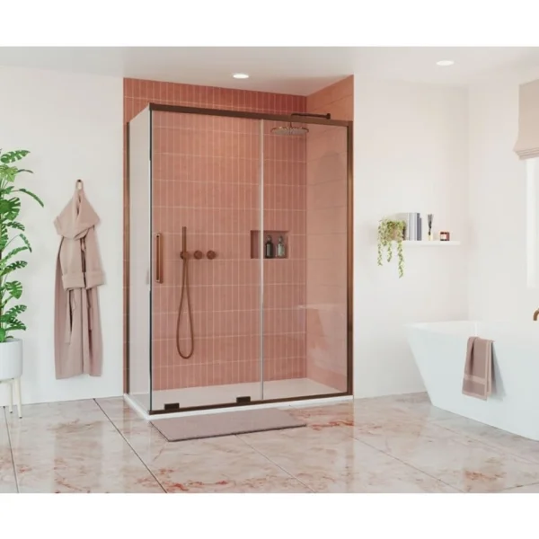 Crosswater Optix Soft Close Sliding Door 1200 Box A Brushed Bronze