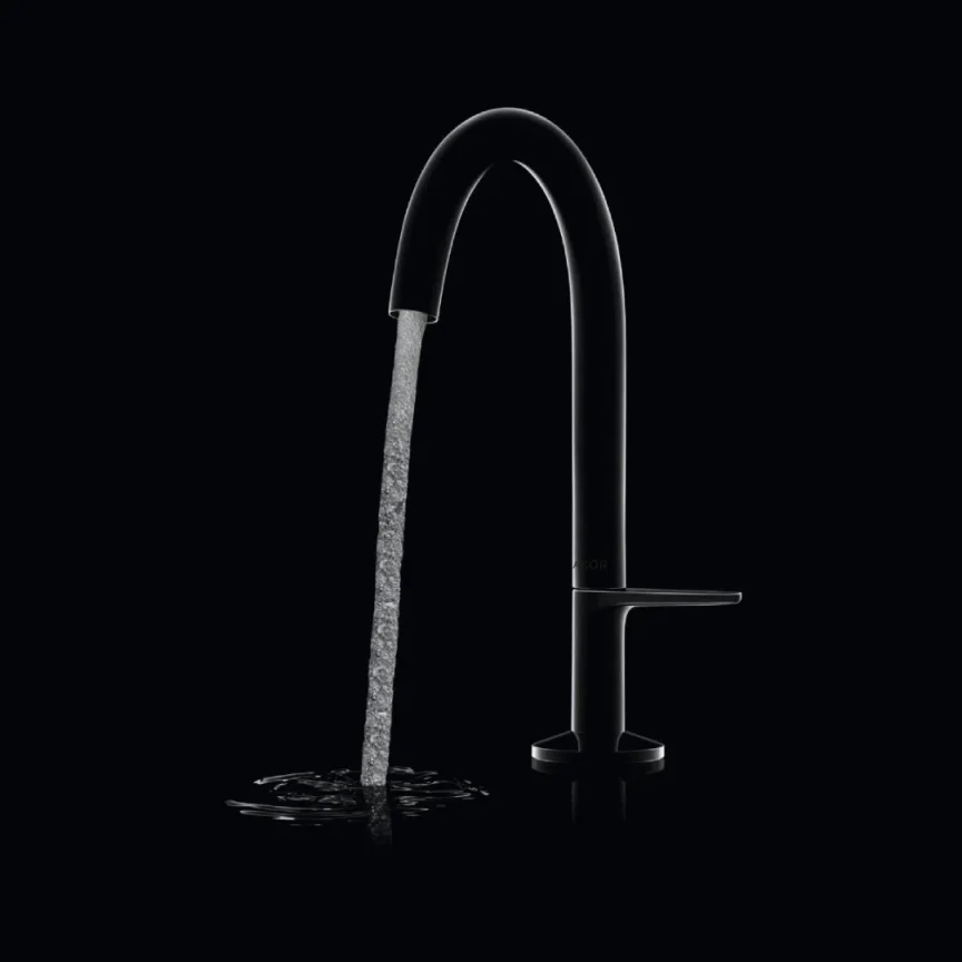 Axor One Basin Mixer Select 170 With Push-open Waste Set Brushed Brass detail view - Image 2