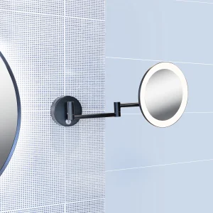 Bagno Design Hotel Wall Mounted LED Vaniy Mirror Matt Black