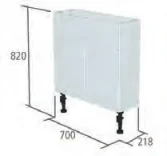 Roper Rhodes 700mm Slim Depth Semi-countertop Unit Carcass - Silver