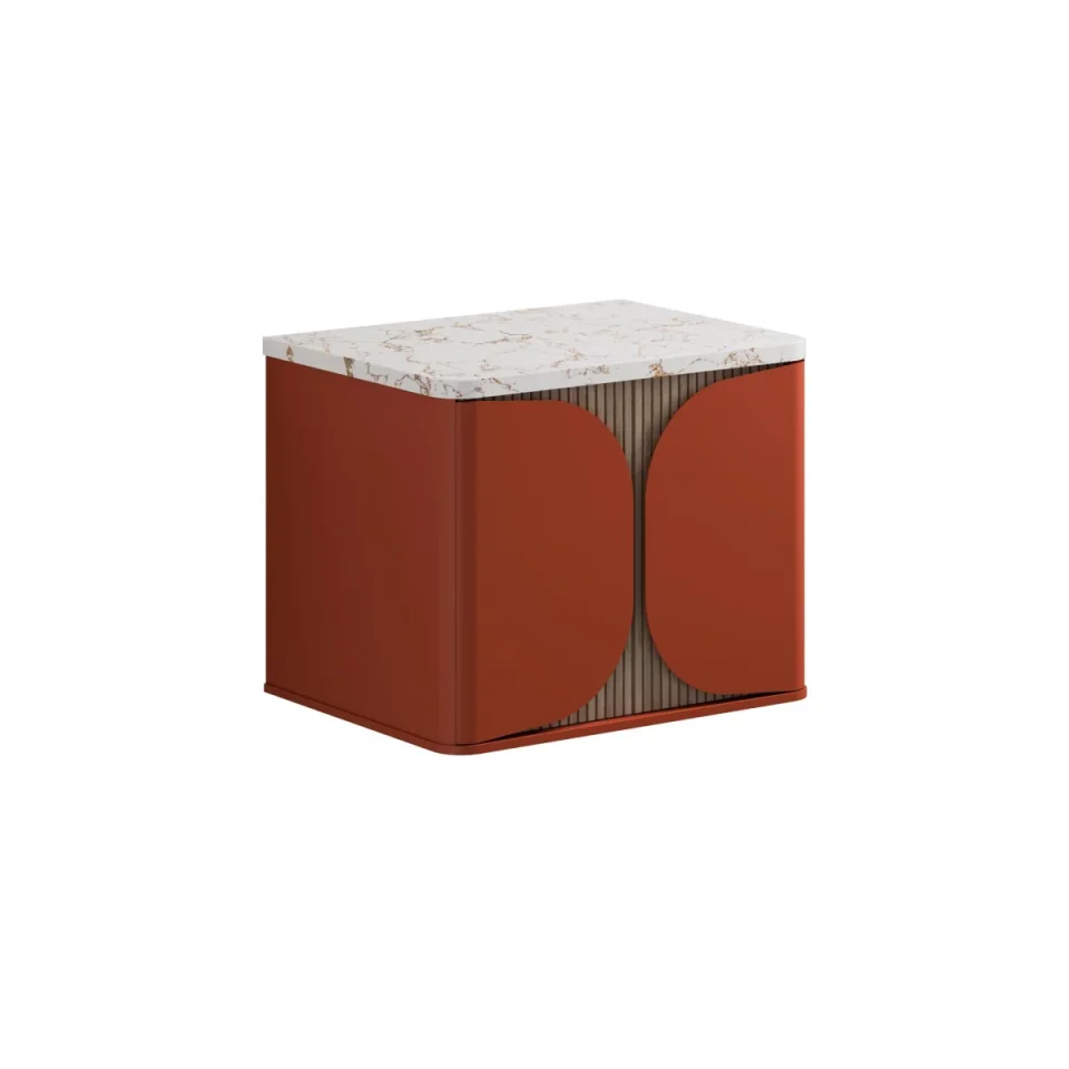 Crosswater Tamobour 600mm One Drawer Wall Hung Vanity Soft Clay detail view - Image 2