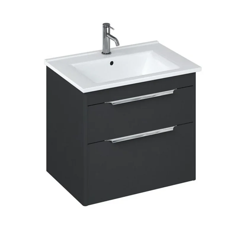 Britton Shoreditch Double Drawer Unit 650mm Matt Grey product image - Image 1