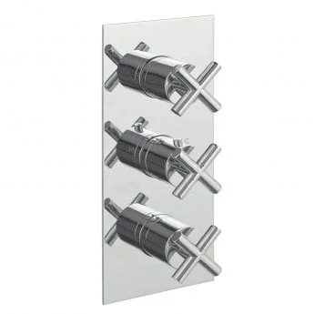 Just Taps Solex Thermostatic Concealed 3 Outlet Shower Valve Vertical Chrome
