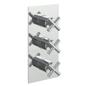 Just Taps Solex Thermostatic Concealed 3 Outlet Shower Valve Vertical Chrome