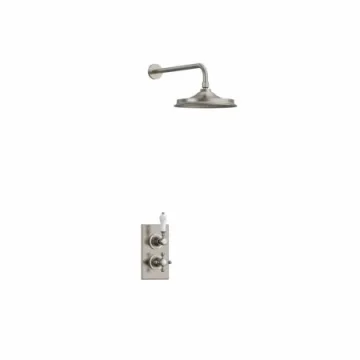 Burlington Single Outlet Shower Valve & Arm Brushed Nickel product image - Image 1