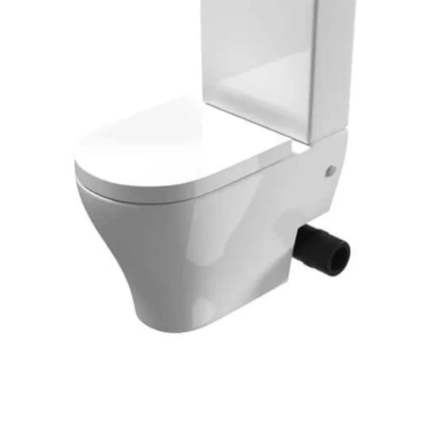 Saneux Prague Close Coupled Right Hand Soil Exit Wc Pan - Rimless product image - Image 1