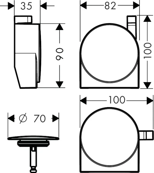 Hansgrohe Xx Exafill S Finish Set Bbc Brushed Black Chrome detail view - Image 2