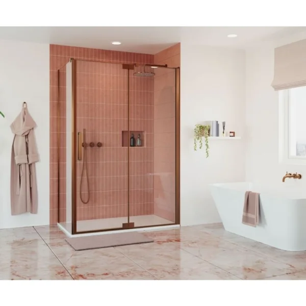 Crosswater Optix Pivot Door Inline Panel 1000 Brushed Bronze
