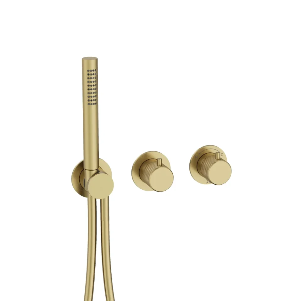 Crosswater Module 3one6 2 Control Trimset With Handshower Stainless Brushed Brass Effect product image - Image 1