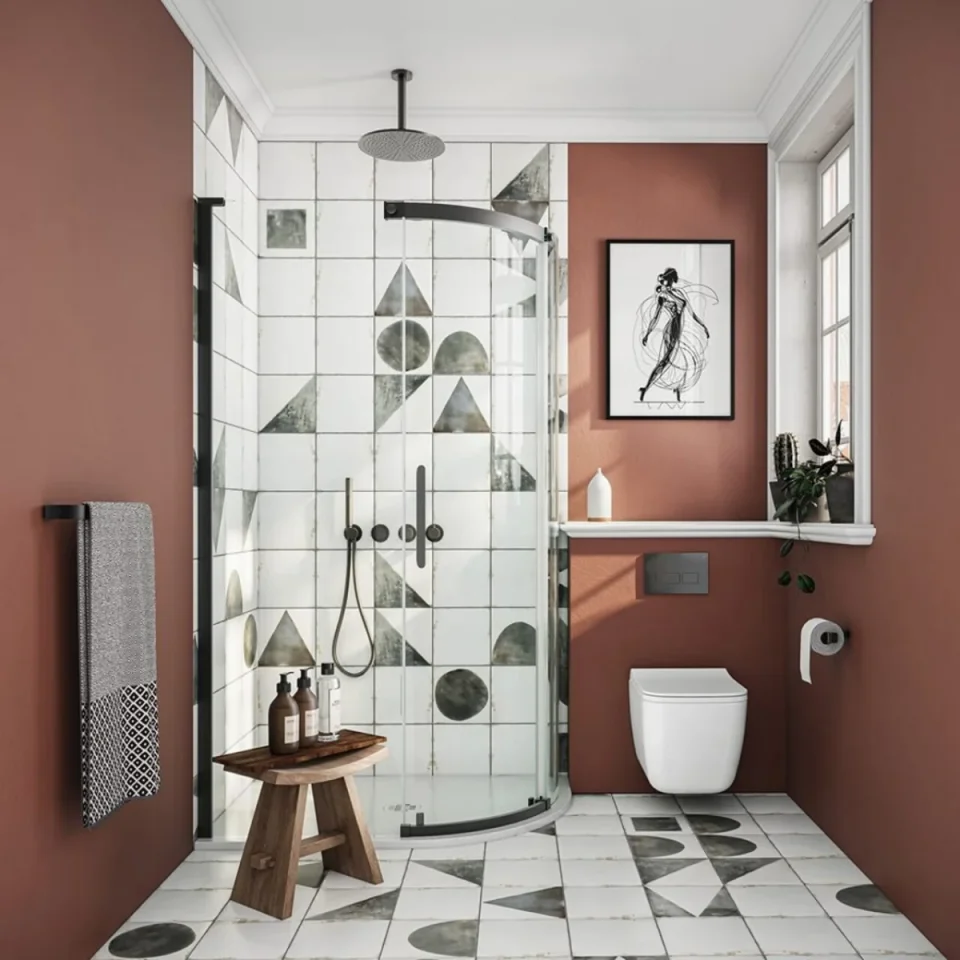 Crosswater Optix Offset Quadrant 1000x800 Right Hand Slate product image - Image 1
