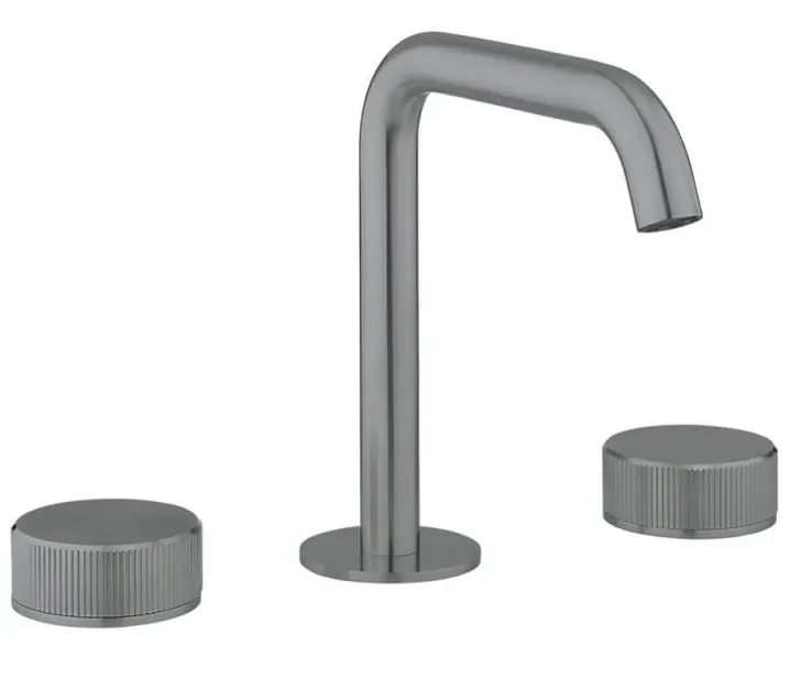 Crosswater 3ONE6 Basin 3 Hole Set Deck Mounted Stainless Slate product image - Image 1