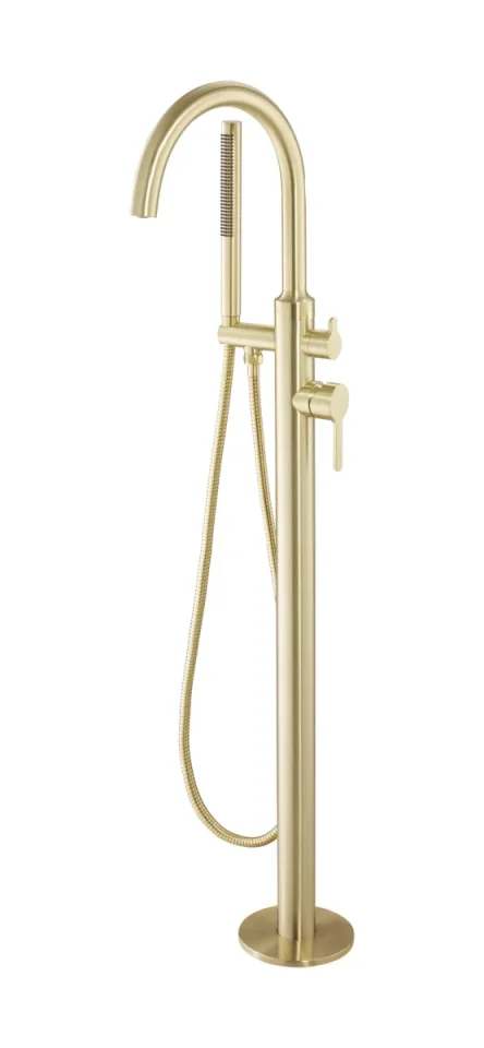 Just Taps Kono Floor Standing Bath Shower Mixer With Kit Brushed Brass product image - Image 1