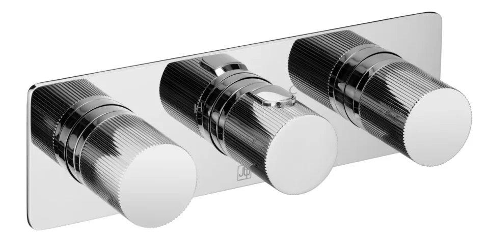 Just Taps Evo Thermostatic Concealed 2 Outlet Shower Valve Chrome product image - Image 1