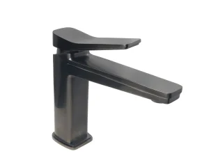 Just Taps Hix Single Lever Basin Mixer Brushed Black