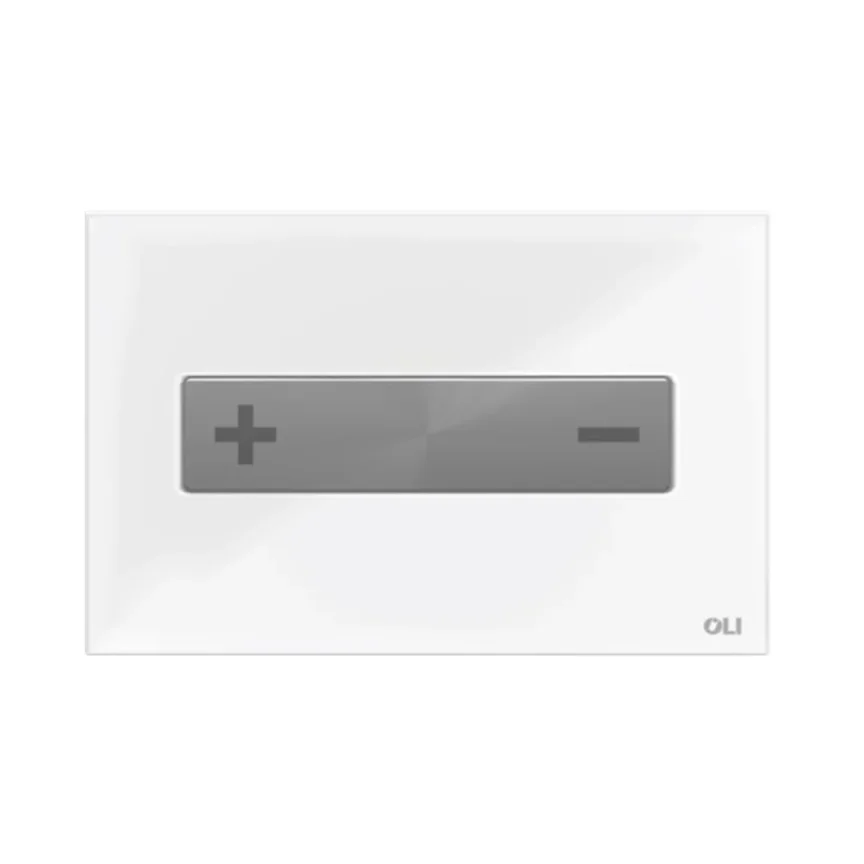 Oli Oceania Mechanical Glass White Satin Chrome Inox Button TD product image - Image 1