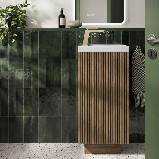 Crosswater Limit 400mm Cloakroom Floorstanding Door Unit Steelwood product image - Image 1