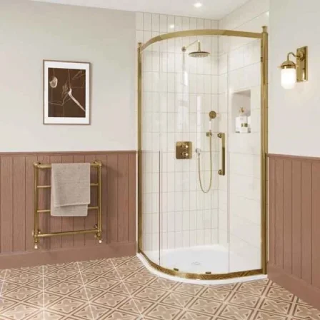 Burlington Classique Single Quadrant Door 900 X 900 Gold product image - Image 1