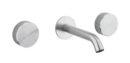 Crosswater 3ONE6 Basin 3 Hole Set Wall Mounted Stainless Slate