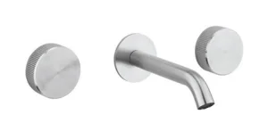 Crosswater 3ONE6 Basin 3 Hole Set Wall Mounted Stainless Slate