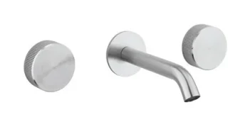 Crosswater 3ONE6 Basin 3 Hole Set Wall Mounted Stainless Slate product image - Image 1