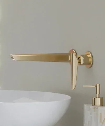 Crosswater Foile Basin 2 Hole Set Brushed Brass detail view - Image 3