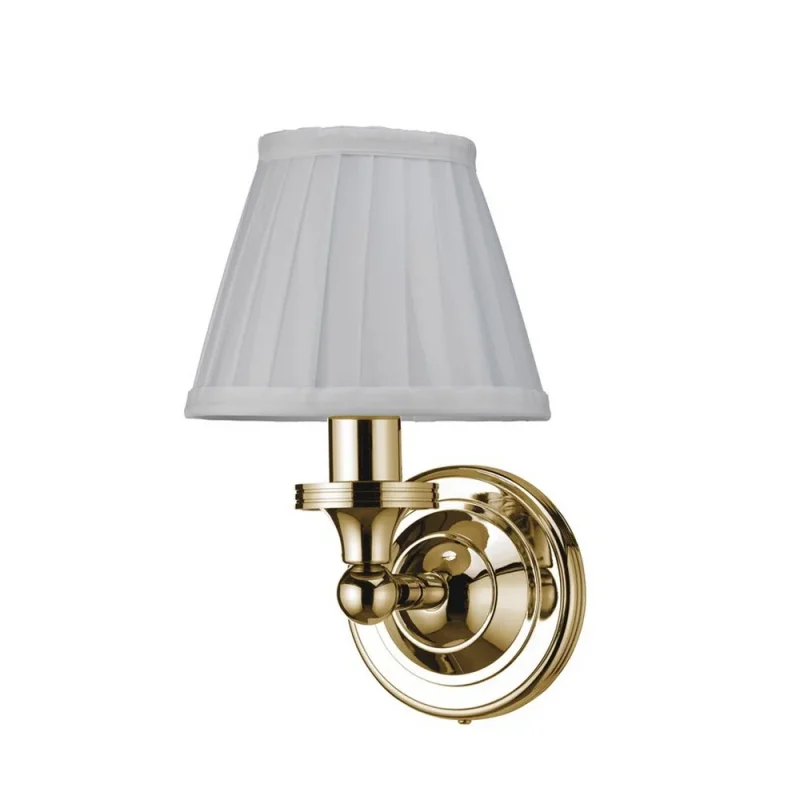 Burlington Round Base White Fine Pleated Shade Gold product image - Image 1