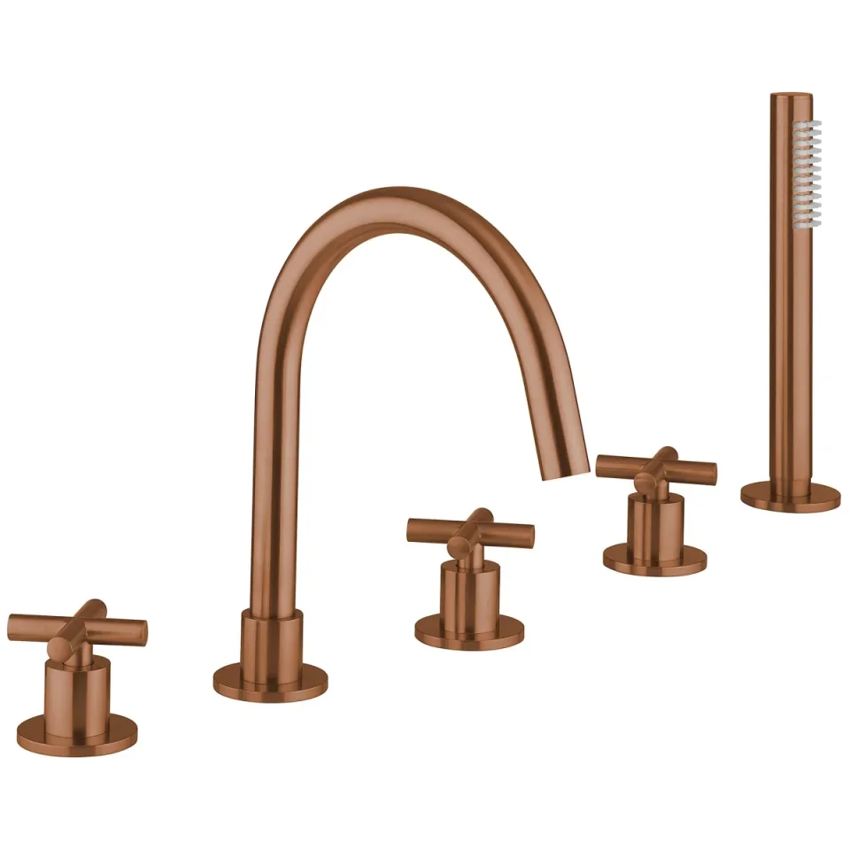 Crosswater MPRO Crosshead 5 Hole Bath Shower Mixer with Kit Brushed Bronze product image - Image 1