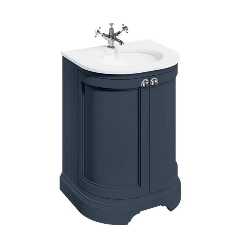 Burlington Curved Basin Unit 650 Doors Matt Blue product image - Image 1