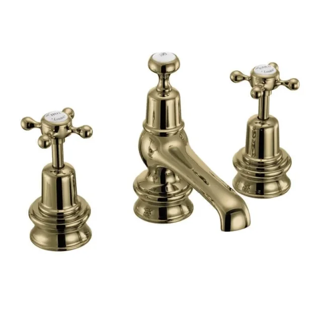 Burlington Regent Small Pair Of Tap Bases Gold T4b product image - Image 1